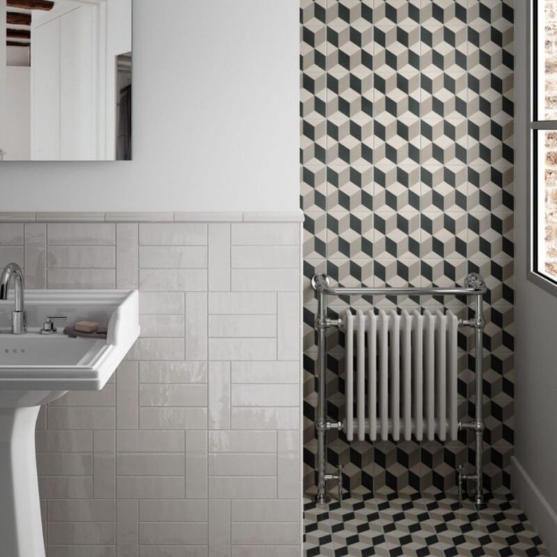 Nais - Baguette de finition pour Carrelage mural faïence effet artisanal country Bullnose London 20x5 cm boîte de 4.80 ml / pas m2 - Gioia Materia