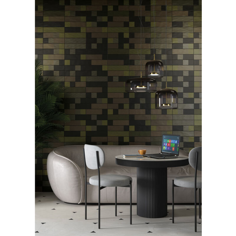 Gioia Materia - Carrelage mural faience effet artisanal origin 31.5x8cm Multicolore - Mat - boîte de 0.63 m2