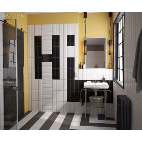 Carrelage mural faïence effet carreau Metro METRO 30x7,5 cm Blanc - Mat - boîte de 1 m2