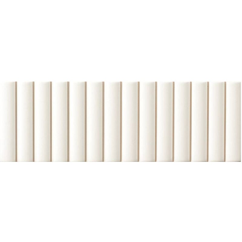 Gioia Materia - Carrelage mural faïence effet graphique cannello 30x10 cm Blanc - - boîte de 0.54 m2