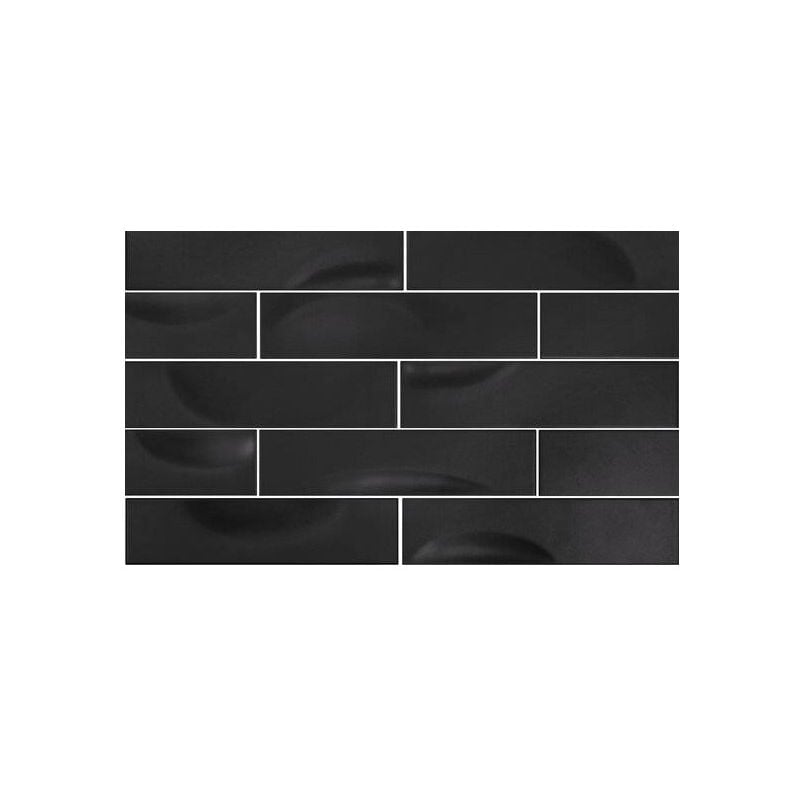 Gioia Materia - Carrelage mural faience effet graphique hampstead Relief Noir - - boîte de 0.44 m2