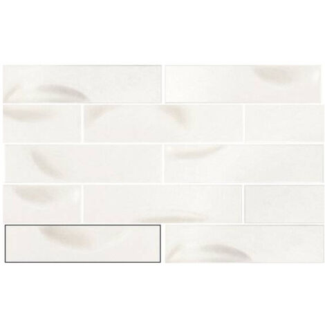 Carrelage mural faience effet graphique HAMPSTEAD Relief Blanc - boîte de 0.44 m2 Relief White -  - boîte de 0.44 m2
