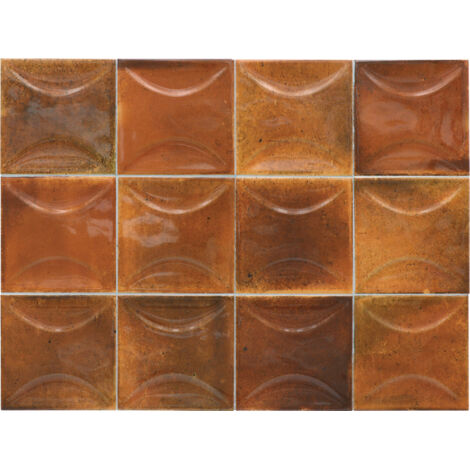 Carrelage mural faïence effet rustique THANGLONG Arco 10x10cm Burnt red - Brillant - boîte de 0.50 m2 Arco 10x10 cm Burnt red - Brillant / Poli - boî