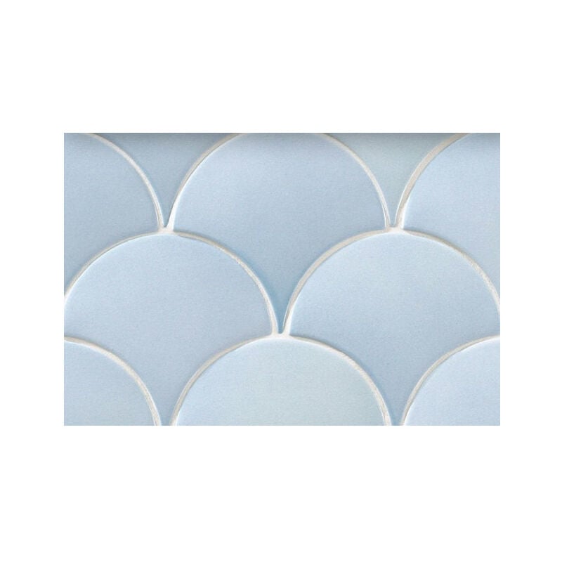 Carrelage mural faïence Squama pb écaille (5 couleurs) Ecaille 12,7x6,2 cm Bleu Ciel - Brillant / Poli - boîte de 0.40 m2 Gioia Materia