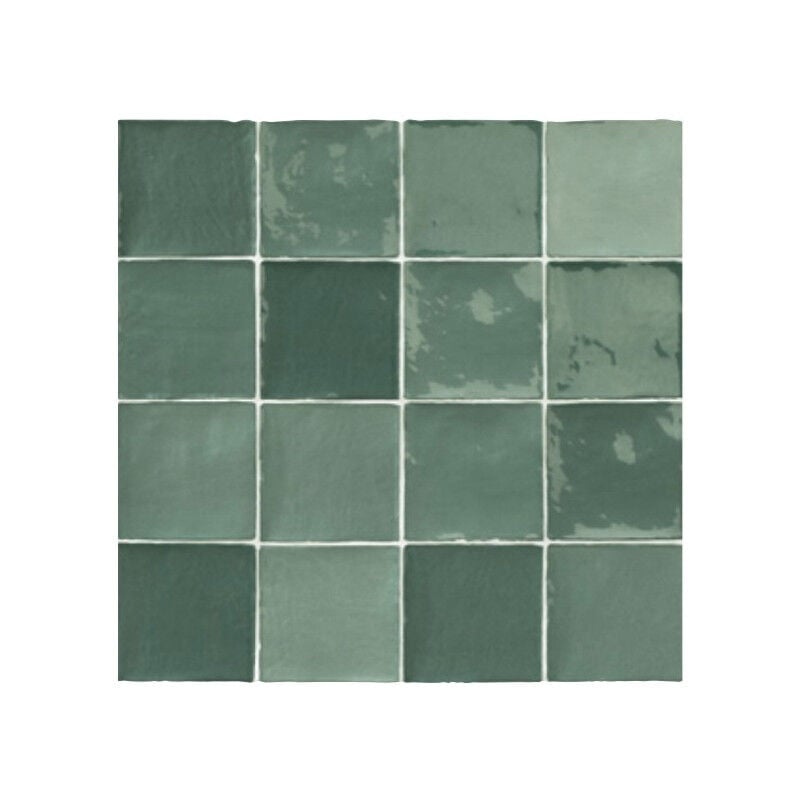 Carrelage mural faïence stow mix 10x10cm 10x10 cm Vert - Brillant / Poli - boîte de 0.56 m2 Gioia Materia
