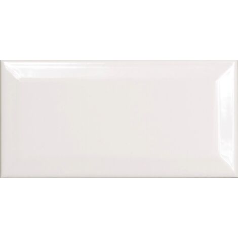 Carrelage mural uni blanc mat 7.5x15 cm – Effet carreaux métro – Relief biseauté pour ambiance contemporaine – Idéal pour espaces restreints
