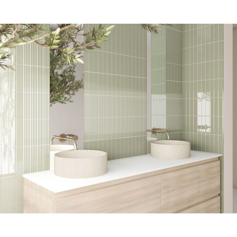 Equipe - Faïence - costa nova - costa nova tansy green - 5X20 onda - Brillant