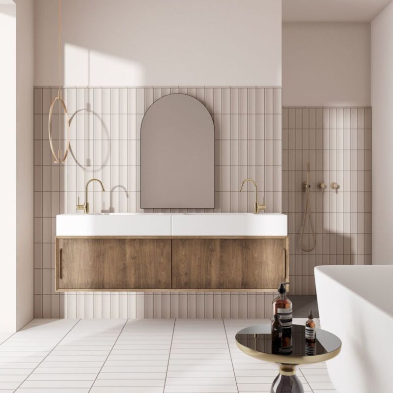 Equipe - Carrelage mural faïence effet graphique dome 20x6.5cm dome in 20x6.5cm Taupe - Brillant / Poli - boîte de 0.42 m2 - Gioia Materia