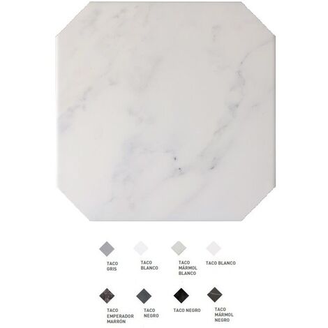 Carrelage octogonal marbré à cabochons 20x20 OCTAGON MARMOL BLANC 21010 - 1m² Sans cabochons