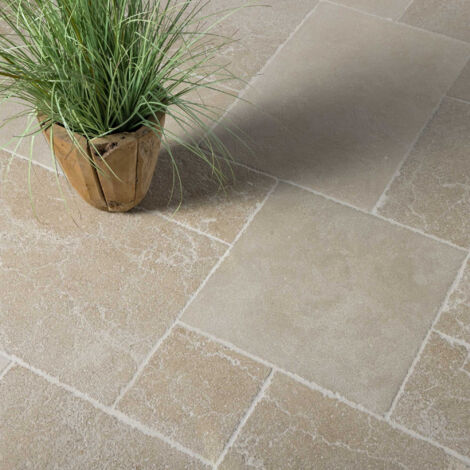 Carrelage Pierre Naturelle Antiquaire - Opus 50x1,8 cm - Beige (vendu par paquet de 1,125 m²)