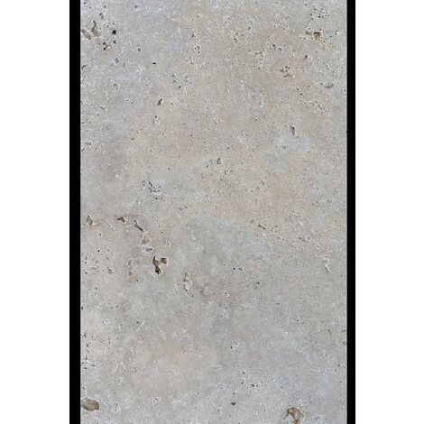 Carrelage pierre naturelle TRAVERTIN SILVER gris 40x60 cm 1er choix EP.12MM - 0.99m²