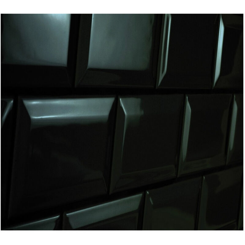 Carrelage mural faïence effet carreau Metro metro 15x7,5 cm Noir - Mat - boîte de 0.50 m2 - Gioia Materia