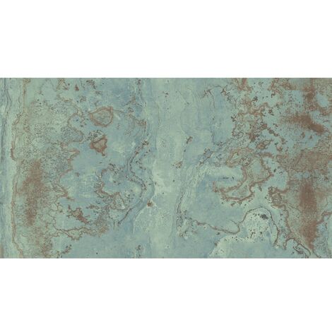 Carrelage rectifié effet métal ZINC GREEN 59.55x119.3 cm - 1.421m²