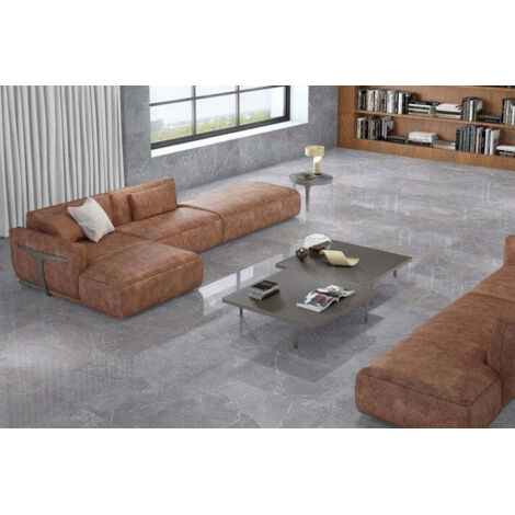 Carrelage sol brillant gris l.60 x L.60 cm Tunisia grey