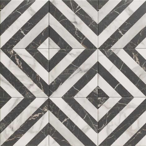 Carrelage sol effet carreaux de ciment Haussman décor dark 20x20 cm - Reflex Boutique