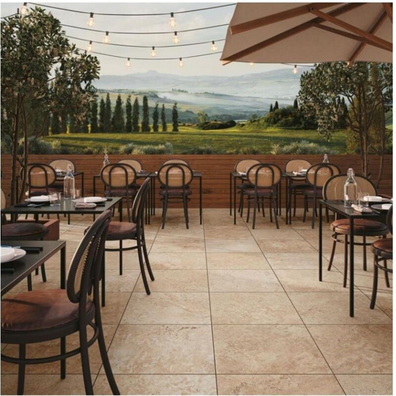 Carrelage sol extérieur effet pierre tiber 30x60 cm - Light structuré ad - V2: variation modérée de nuances