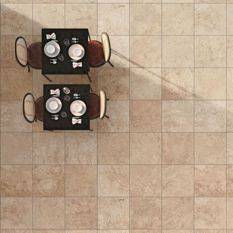 Carrelage sol extérieur effet pierre tiber 60x60 cm - - Light structuré ad - Variation modérée des nuance: V2