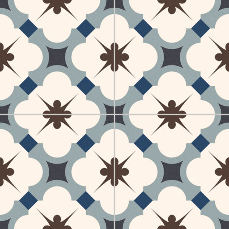 Carrelage sol grès cérame émaillé effet carreaux de ciment vintage 33,15x33,15 cm – Pour salon, séjour ou cuisine – Gayafores
