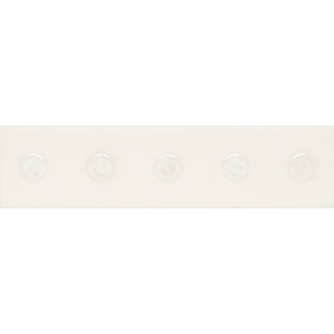 Carrelage sol / mur brique à relief uni blanc crème 5,6x23,2 cm MODULO TONDI GESSO
