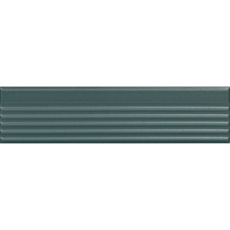Carrelage sol / mur brique à relief uni bleu vert 5,6x23,2 cm MODULO INCISO MUSCHIO