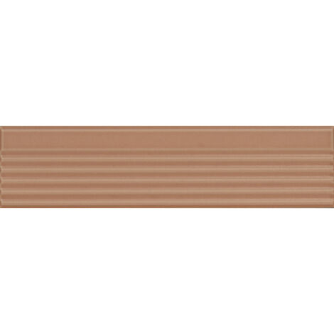 Carrelage sol / mur brique à relief uni terracotta 5,6x23,2 cm MODULO INCISO MATTONE (vendu par boite de 0,47m2)