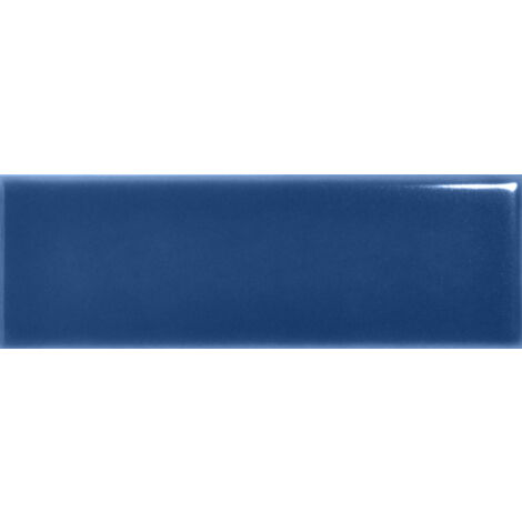 Carrelage sol / mur briquette rectangulaire uni bleu foncé brillant 5X15 cm FÄRGBLOCK LUCIDO OCEANO FGB105L (vendu par boite de 0,60m2)