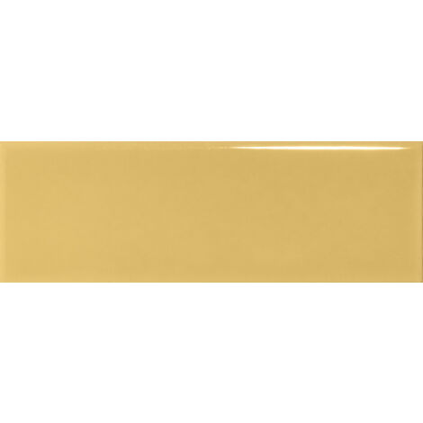 Carrelage sol / mur briquette rectangulaire uni jaune moutarde brillant 5X15 cm FÄRGBLOCK LUCIDO SENAPE FGB113L  (vendu par boite de 0,60m2)