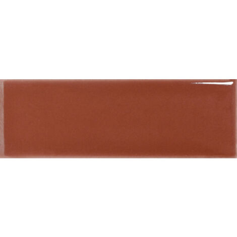 Carrelage sol / mur briquette rectangulaire uni rouge brillant 5X15 cm FÄRGBLOCK LUCIDO CANNELLA FGB110L (vendu par boite de 0,60m2)