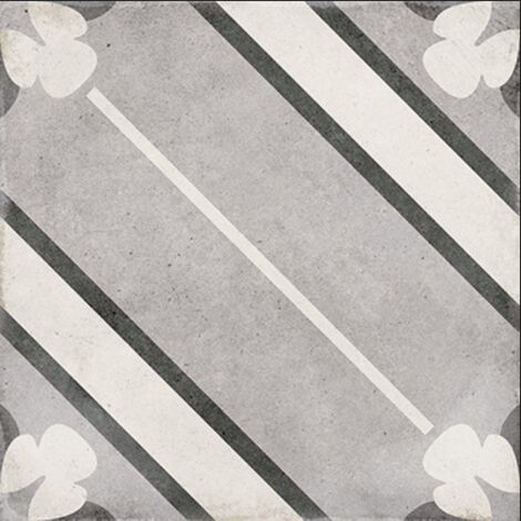 Carrelage sol / mur effet ciment motif gris 20x20 cm ART NOUVEAU INSPIRE GREY(vendu par boite de 1m2)