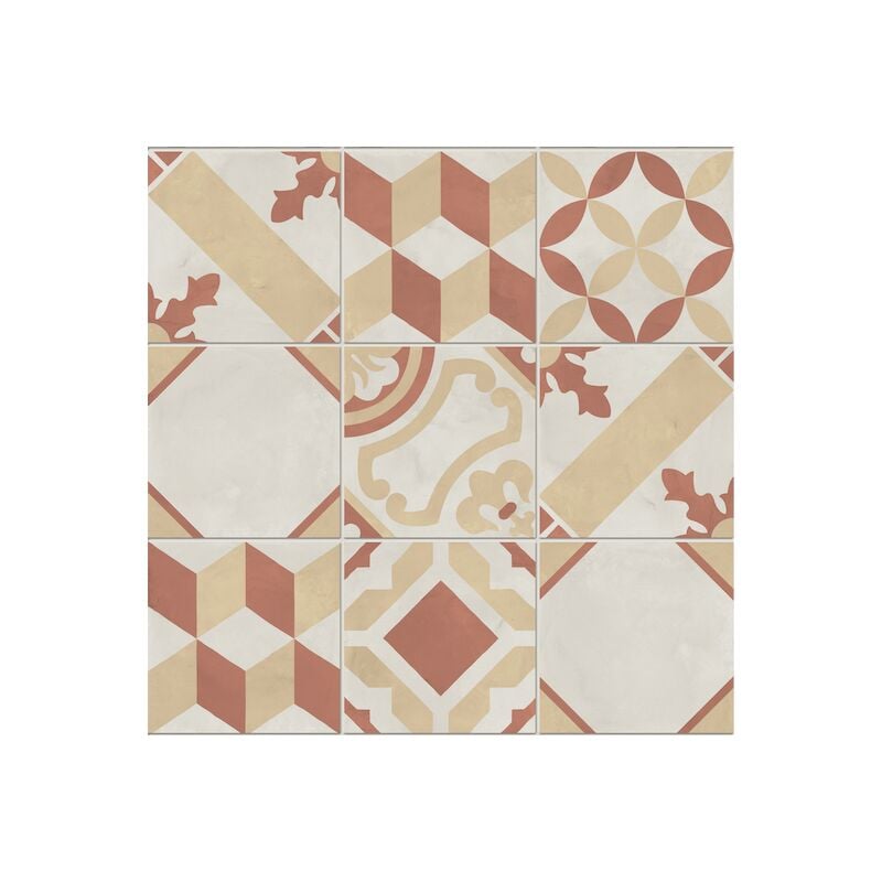 Carrelage sol / mur effet ciment vieilli 20x20 cm terra art mix t.c (vendu par boite de 1,20m2)