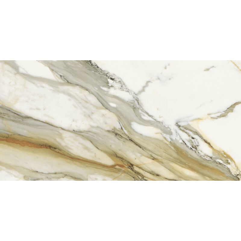 Carrelage sol / mur effet marbre beige et gris 60x120 cm - scultorea calacatta vena antica J401 (vendu par boite de 1,44m2)