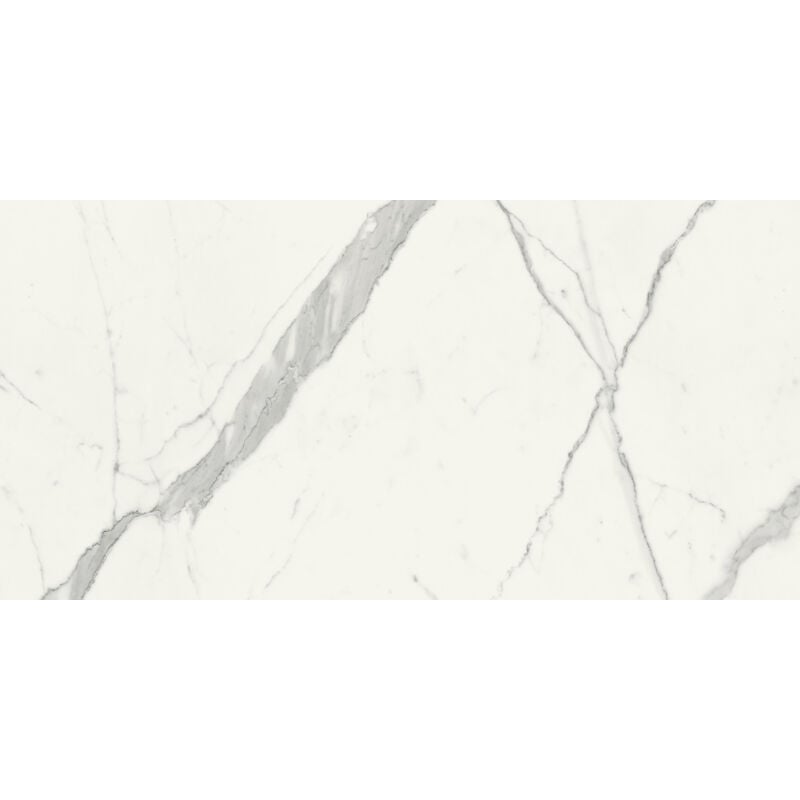 Carrelage sol / mur effet marbre blanc 60x120 cm - scultorea statuario vena argento J648 (vendu par boite de 1,44m2)