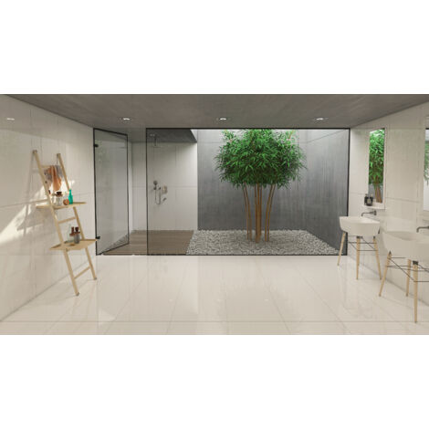 Carrelage sol/mur effet marbre blanc MILOS Full lappato int/ext l.60 x L.120 cm CERALUX
