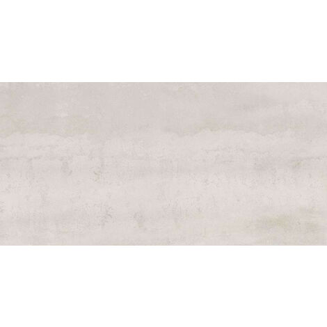 Carrelage sol / mur effet métal blanc 45x90 cm IONIC WHITE (vendu par boite de 1.22m2)