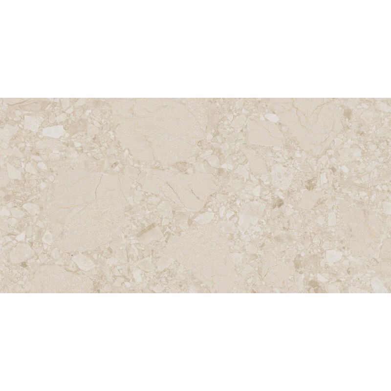 Carrelage sol / mur effet terrazzo beige 60x120 cm cream r beach (vendu par boite de 1,44m2)