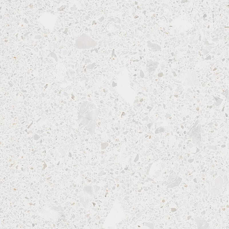 Carrelage sol / mur effet terrazzo blanc brillant 80x80 cm miscela nacar POLISHED(vendu par boite de 1.26m2)