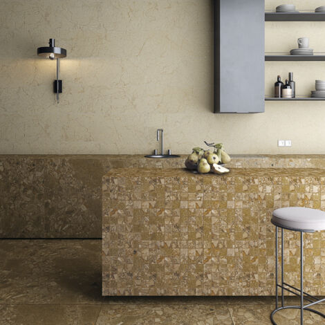 Carrelage sol / mur effet terrazzo marron  60x60 cm BROWN WASH (vendu par boite de 1,41m2)