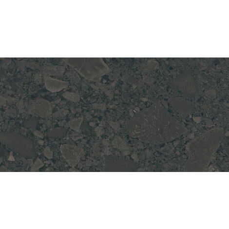 Carrelage sol / mur effet terrazzo noir 60x120 cm BLACK SPACE (vendu par boite de 1,44m2)