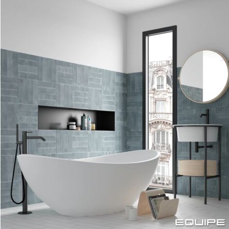 Carrelage sol / mur effet zellige bejmat bleu 6x24,6 cm mate ARGILE SKY  (vendu par boite de 0,50m2)