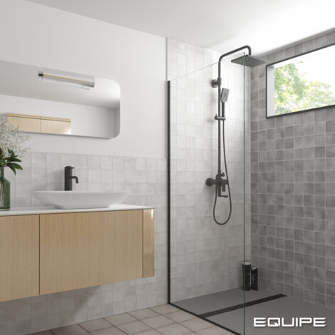 Carrelage sol / mur effet zellige bejmat gris 10x10 cm mate  ARGILE CONCRETE  (vendu par boite de 0,60m2)