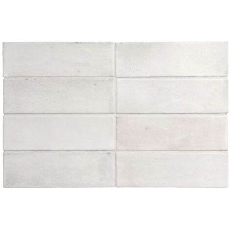 Carrelage sol / mur effet zellige bejmat marocain 5X15 cm blanc mate 5X15 cm COCO WHITE MATT (vendu par boite de 0,50m2)