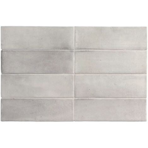 Carrelage sol / mur effet zellige bejmat marocain 5X15 cm gris mate 5X15 cm COCO AMBER GREY MATT (vendu par boite de 0,50m2)