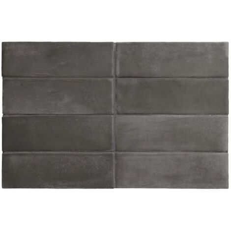 Carrelage sol / mur effet zellige bejmat marocain 5X15 cm noir anthracite mate 5X15 cm COCO BLACK HAT MATT (vendu par boite de 0,50m2)