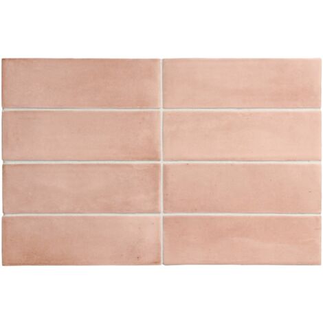 Carrelage sol / mur effet zellige bejmat marocain 5X15 cm rose mate 5X15 cm COCO ORHARD PINK MATT (vendu par boite de 0,50m2)