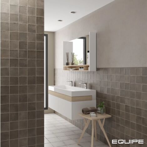 Carrelage sol / mur effet zellige bejmat marron 10x10 cm mate  ARGILE CACAO 10x10 cm  (vendu par boite de 0,60m2)