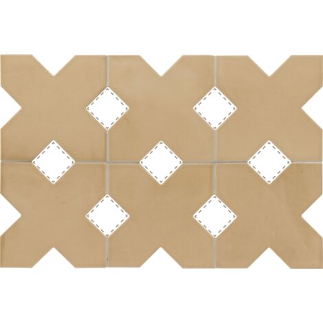 Carrelage sol / mur forme croix 12x12 cm KASBAH BASE FAWN (vendu par boite de 0,50m2)