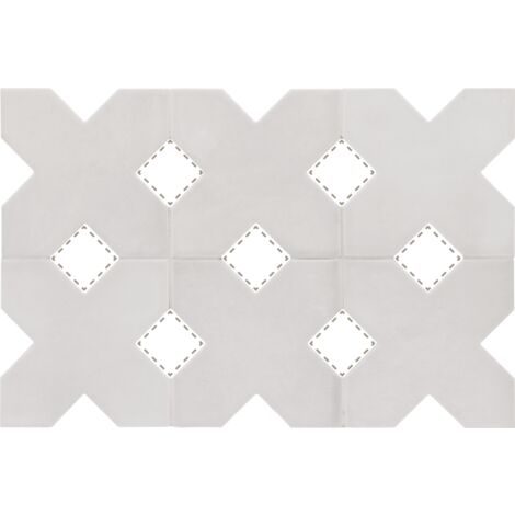 Carrelage sol / mur forme croix 12x12 cm KASBAH BASE SMOKE (vendu par boite de 0,50m2)