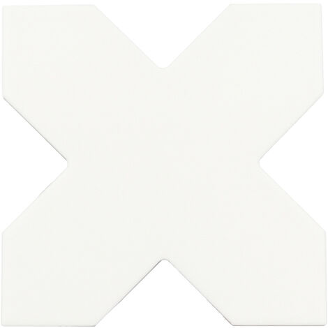Carrelage sol / mur forme croix blanc 12X12 cm PORTO CROSS WHITE (vendu par boite de 0,49m2)