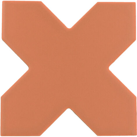 Carrelage sol / mur forme croix terracotta 12X12 cm PORTO CROSS WARM SIEN (vendu par boite de 0,49m2)A