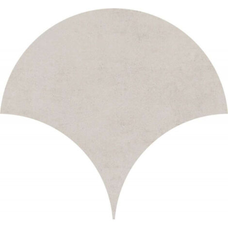 Carrelage sol / mur forme écaille de poisson grand format effet béton blanc NASSAU TULUM BLANCO (vendu par boite de 0,62m2)